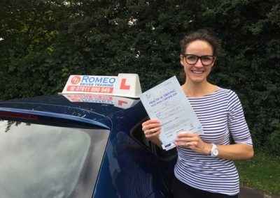 Annabella Szelyes Csata after passing their driving test with Romeo Driver Training, Chester