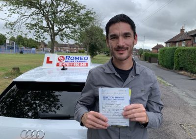Chris Piggott after passing their driving test with Romeo Driver Training, Chester
