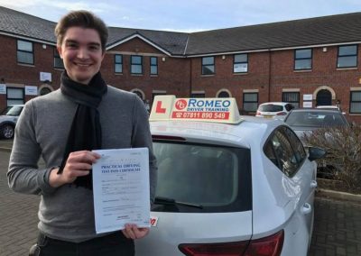 David Harry after passing their driving test with Romeo Driver Training, Chester