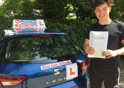Dom Hadley after passing their driving test with Romeo Driver Training, Chester