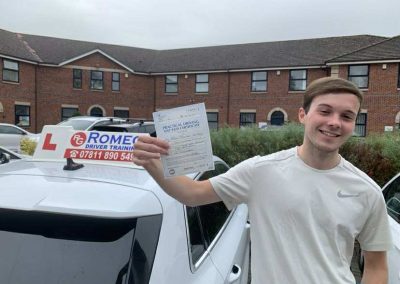 Ethan Keilty after passing their driving test with Romeo Driver Training, Chester