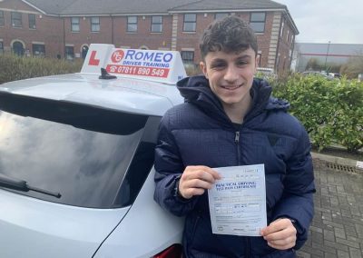 Giorgio Romeo after passing their driving test with Romeo Driver Training, Chester