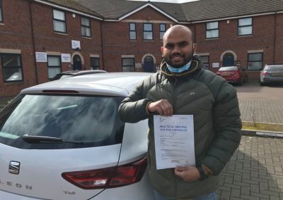 Inshad Ibrahim after passing their driving test with Romeo Driver Training, Chester
