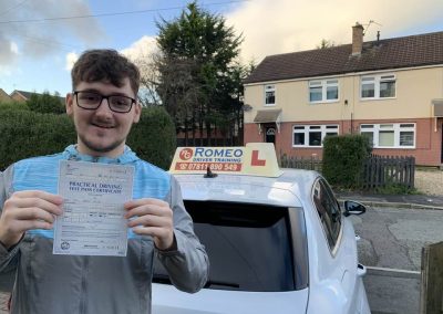 Jack Smith after passing their driving test with Romeo Driver Training, Chester
