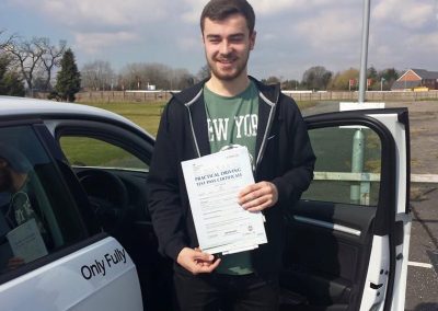 Jake Stanley after passing their driving test with Romeo Driver Training, Chester