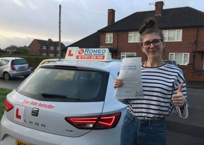 Joanna Anna Turbak after passing their driving test with Romeo Driver Training, Chester