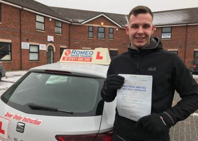 Kalvis Civcs after passing their driving test with Romeo Driver Training, Chester