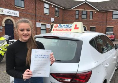 Katie Croft-Griggs after passing their driving test with Romeo Driver Training, Chester