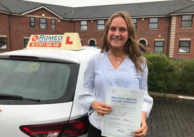 Maddie Canning after passing their driving test with Romeo Driver Training, Chester