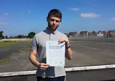 Mike Swarbrick after passing their driving test with Romeo Driver Training, Chester