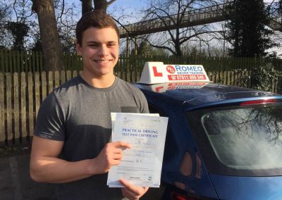 Mohamed Elsherkisi after passing their driving test with Romeo Driver Training, Chester