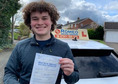 Sam Owen after passing their driving test with Romeo Driver Training, Chester
