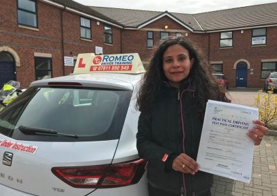 Siyas Newcot after passing their driving test with Romeo Driver Training, Chester